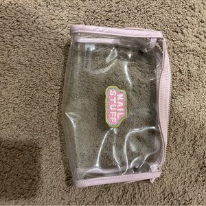 Stoney Clover Lane Pink Cosmetic Bag with Facial Roller